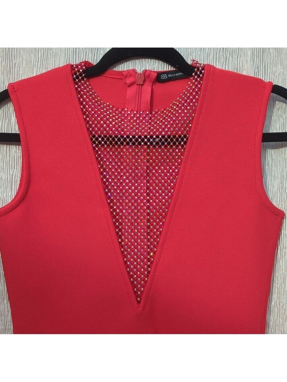 New Beautiful Bella Barnett Dress, red color, size Large, bodycon. - Picture 5 of 14